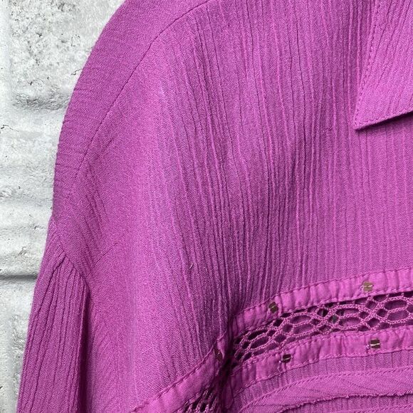 NWT MSRP $128 Free People Summer Stars Button Down Shirt Women's Size Small - Picture 7 of 8